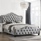 Bella Upholstered Queen Panel Bed Grey