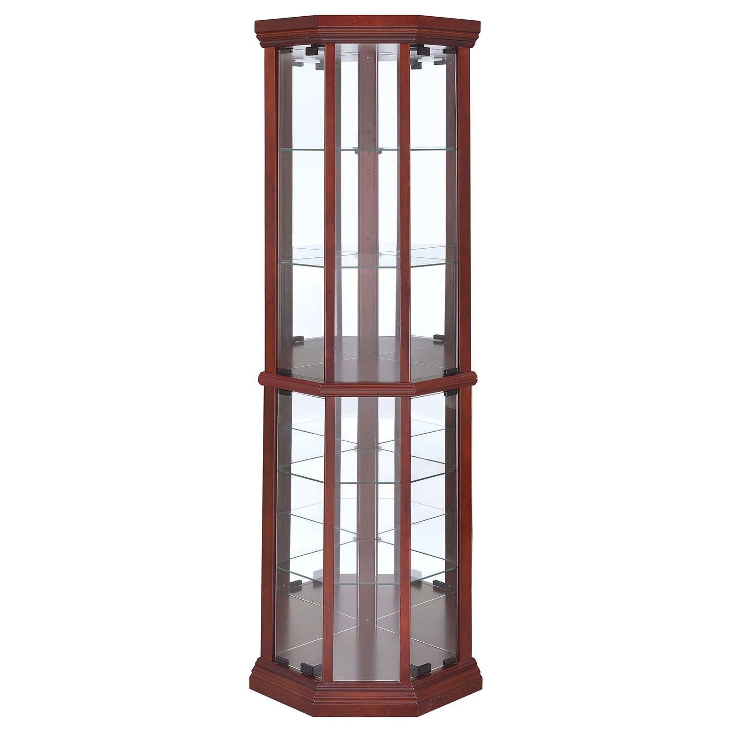 Appledale 6-shelf Corner Curio Display Cabinet Medium Brown