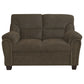 Clementine Upholstered Padded Arm Loveseat Brown