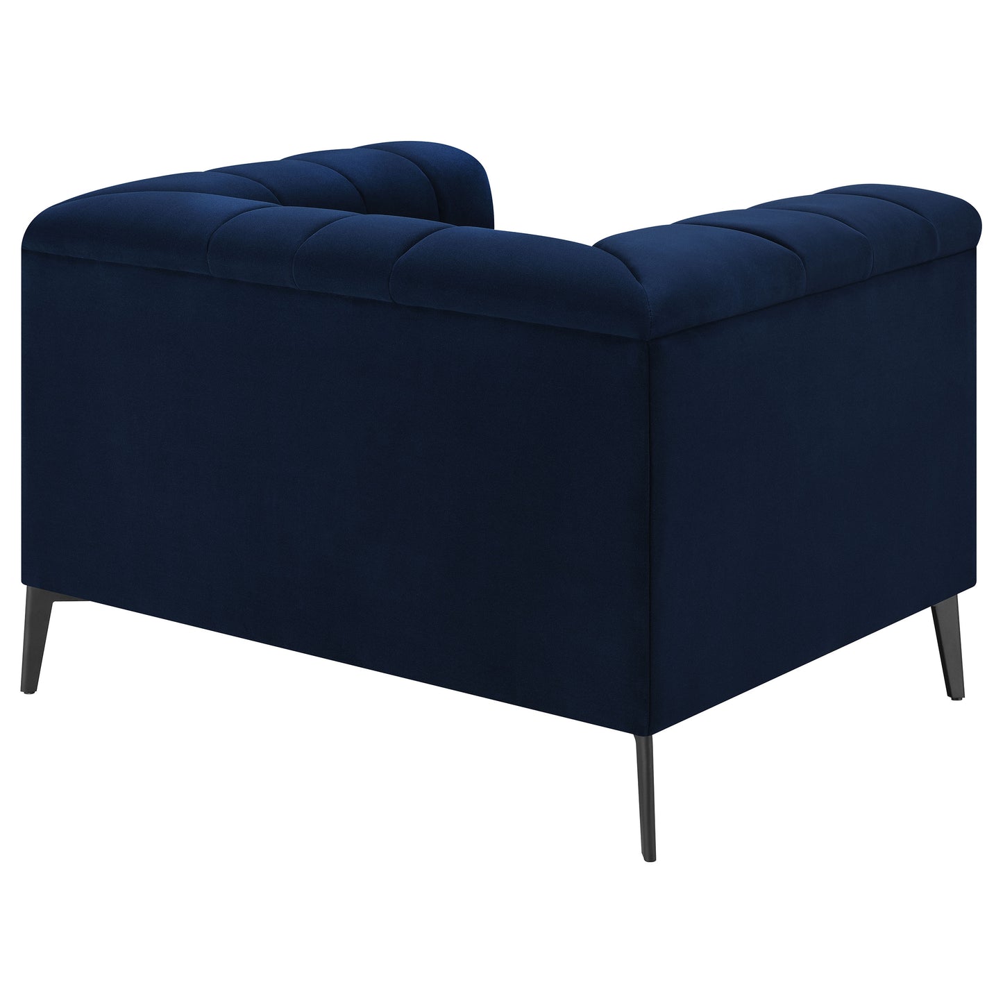 Chalet Upholstered Tuxedo Arm Tufted Chair Blue