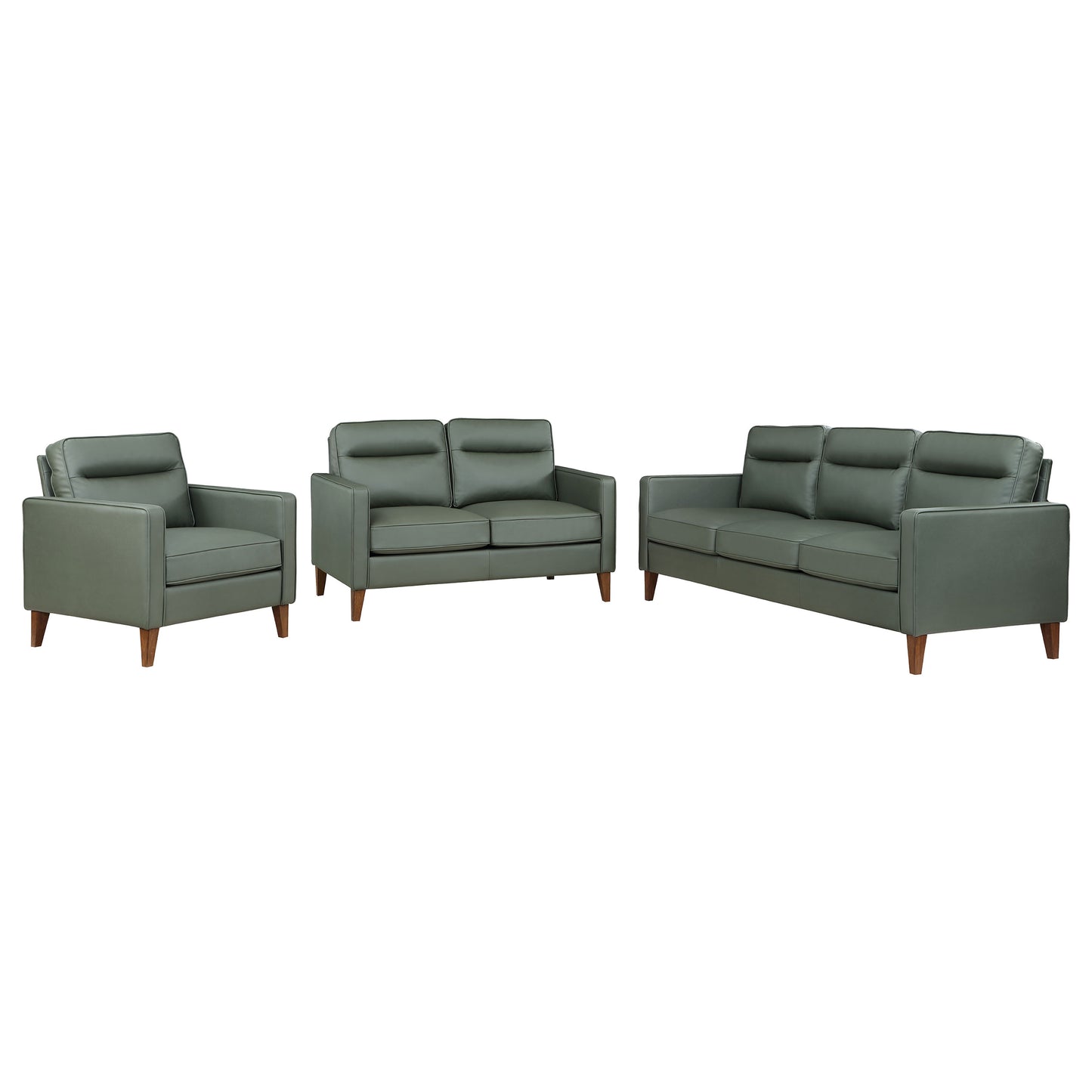 Jonah 3-piece Upholstered Track Arm Sofa Set Green