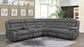 Higgins Upholstered Power Reclining Sectional Sofa Grey