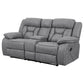 Higgins Upholstered Motion Reclining Loveseat Grey