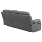 Nova Upholstered Padded Arm Reclining Sofa Dark Grey