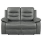 Nova Upholstered Padded Arm Reclining Loveseat Dark Grey