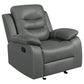 Nova Upholstered Padded Arm Glider Recliner Dark Grey