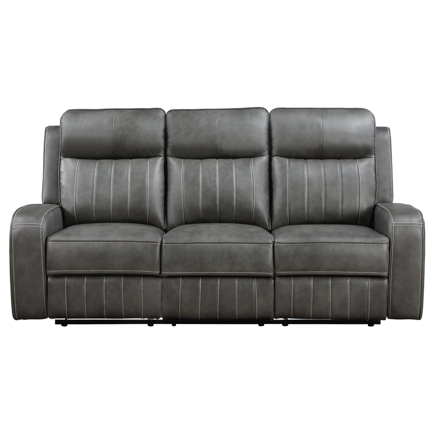 Raelynn 2-piece Upholstered Reclining Sofa Set Grey