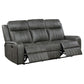 Raelynn 2-piece Upholstered Reclining Sofa Set Grey