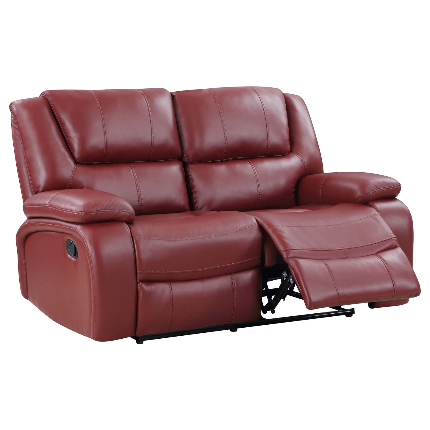 Camila 2-piece Upholstered Reclining Sofa Set Red