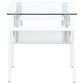 Dyer 1-shelf Square Glass Top Side End Table White