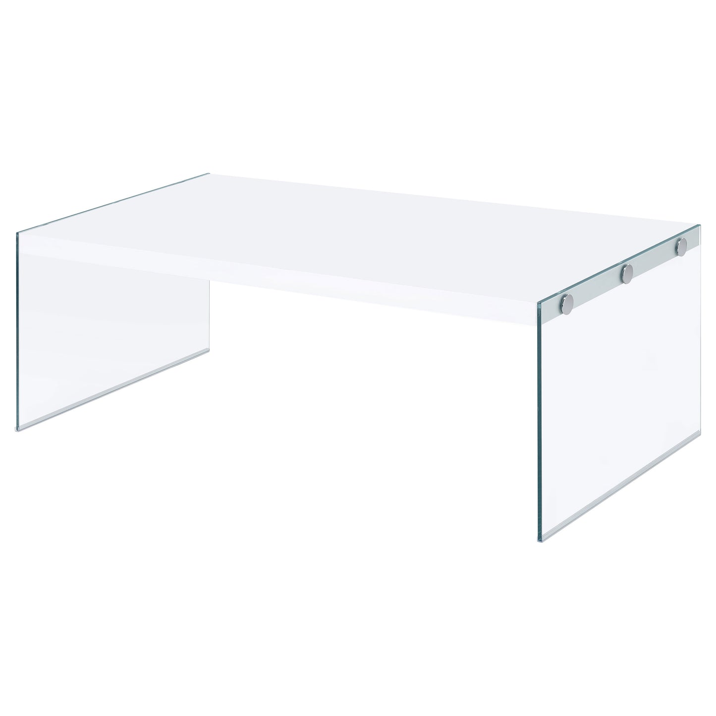 Opal Rectangular Glass Frame Coffee Table White High Gloss