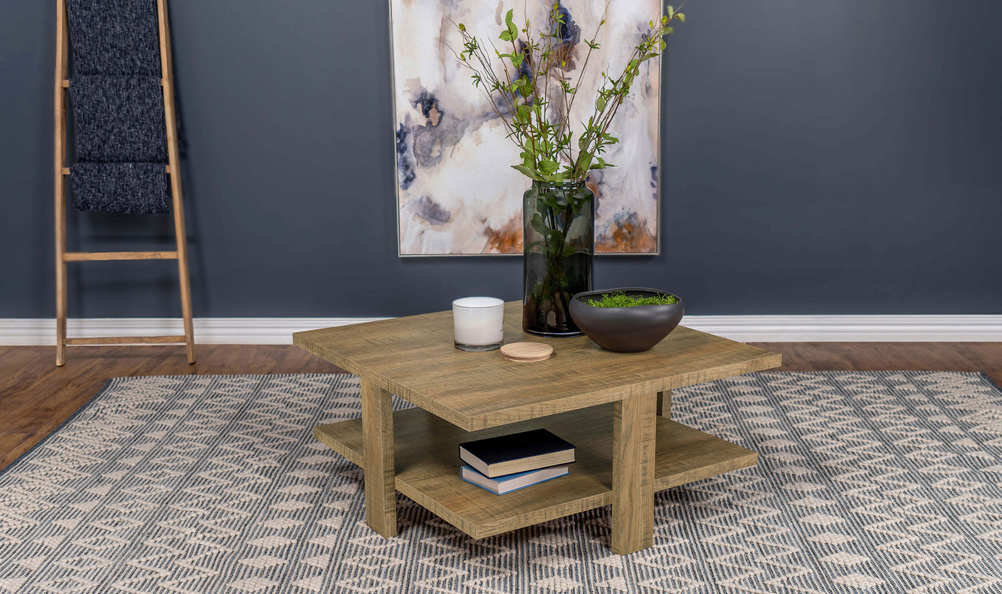 Dawn Square Engineered Wood Coffee Table Mango Brown