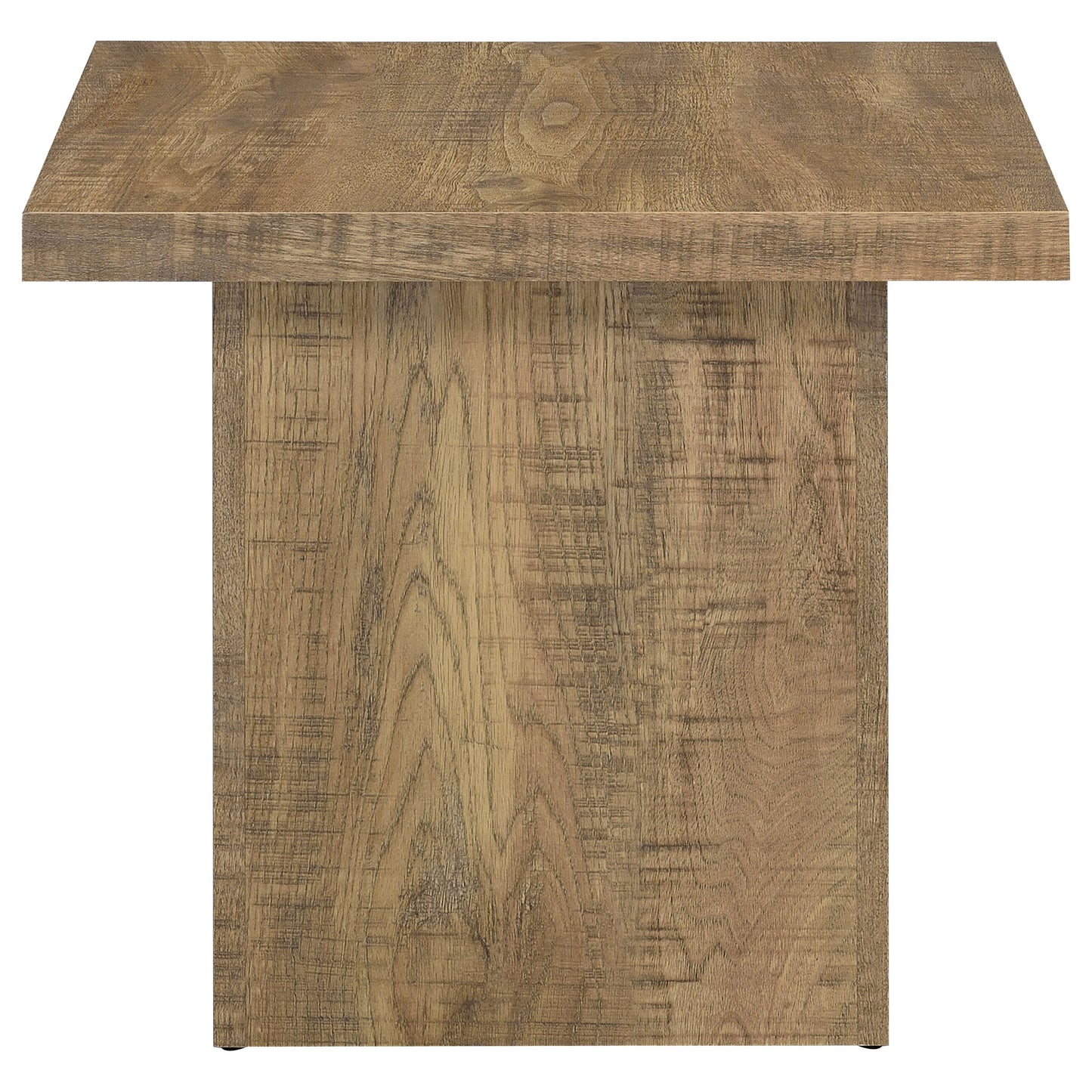 Devar Square Engineered Wood End Table Mango Brown