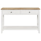 Hollis 2-drawer Wood Entryway Console Table Brown and White