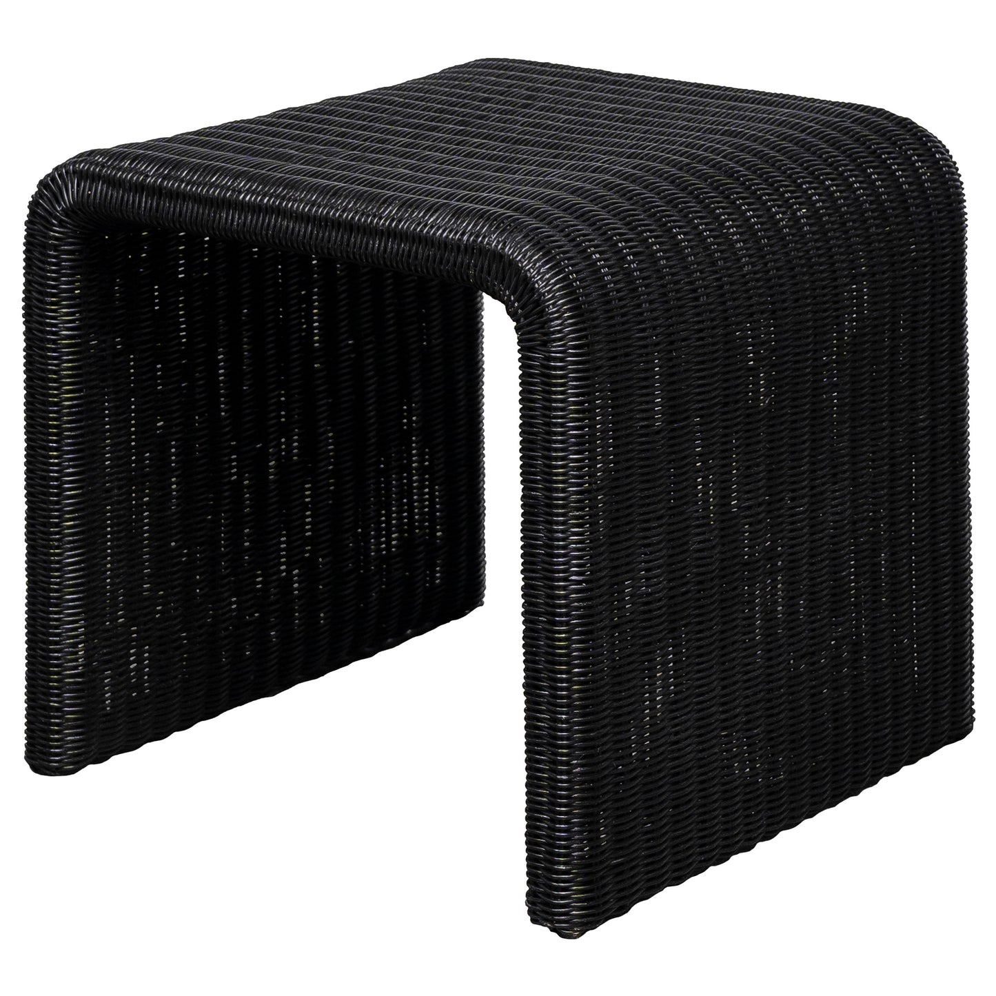 Cahya Woven Rattan Square End Table Black