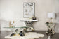 Taffeta Glass Top Mirrored Acrylic Coffee Table Silver