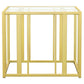 Adri Rectangular Glass Top Side End Table Matte Brass