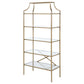 Serena 70-inch 5-shelf Glass Bookshelf Gold