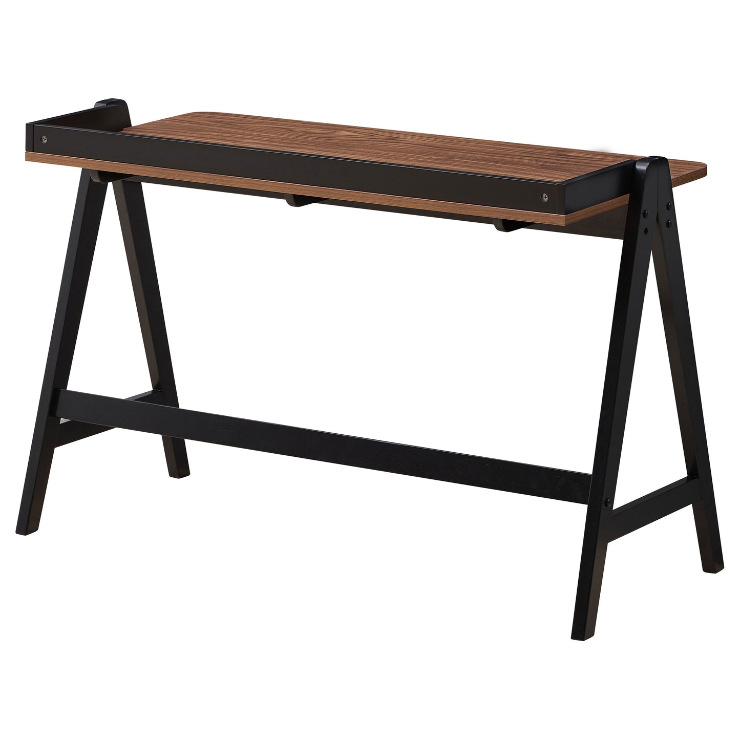 Raul 50-inch Writing Desk with USB Ports Walnut and Black