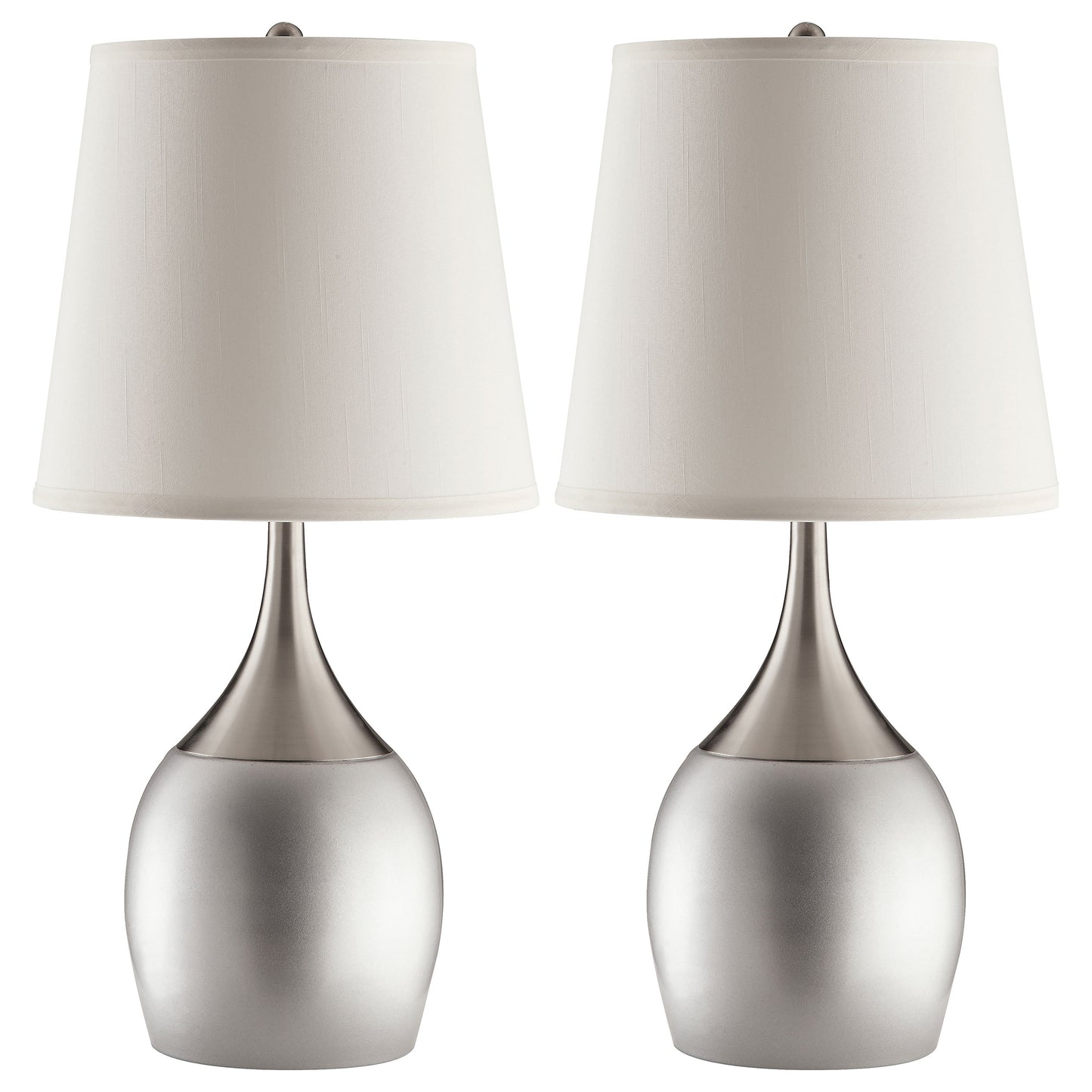 Tenya 24-inch Empire Shade Urn Table Lamp Silver (Set of 2)