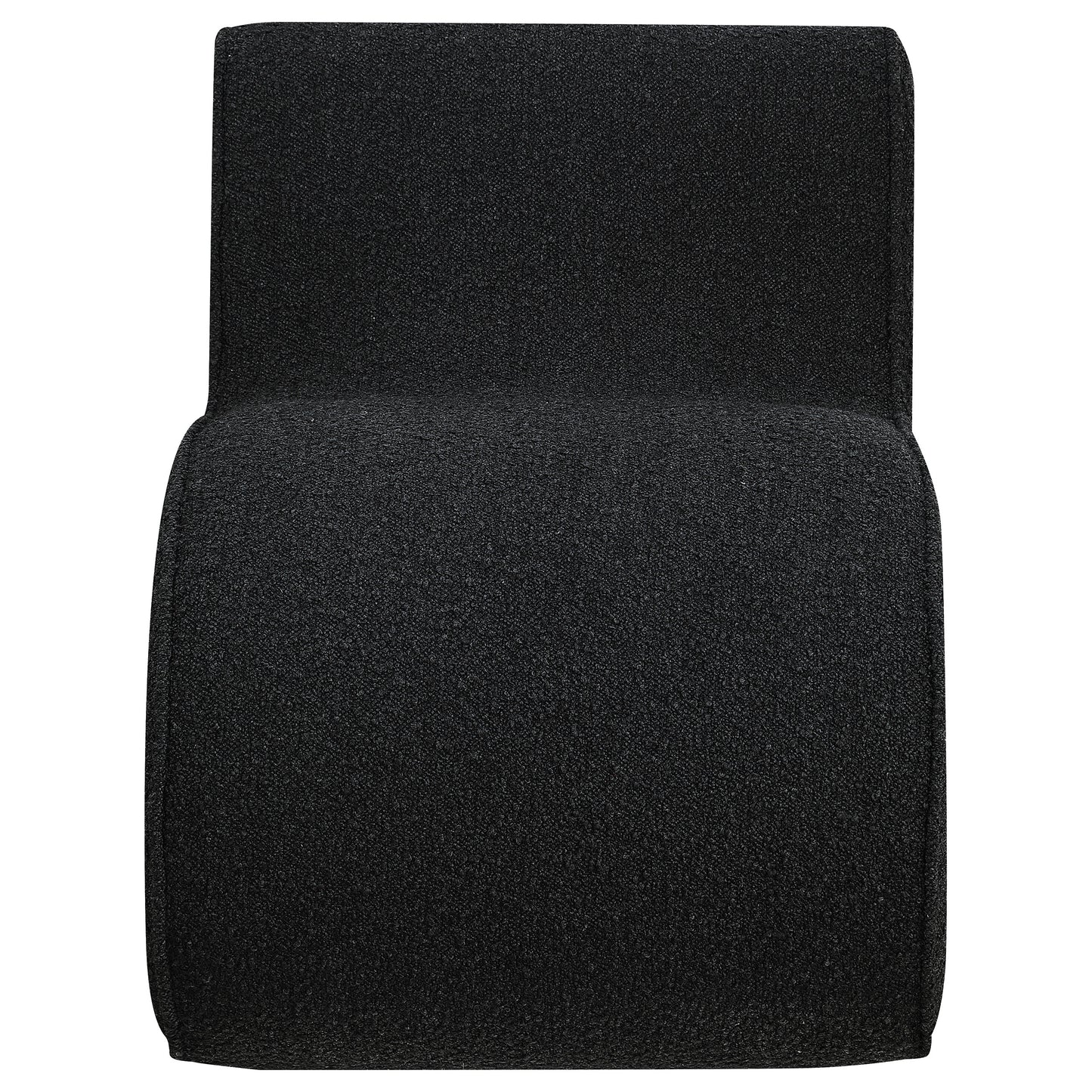 Ronea Boucle Upholstered Armless Curved Chair Charcoal