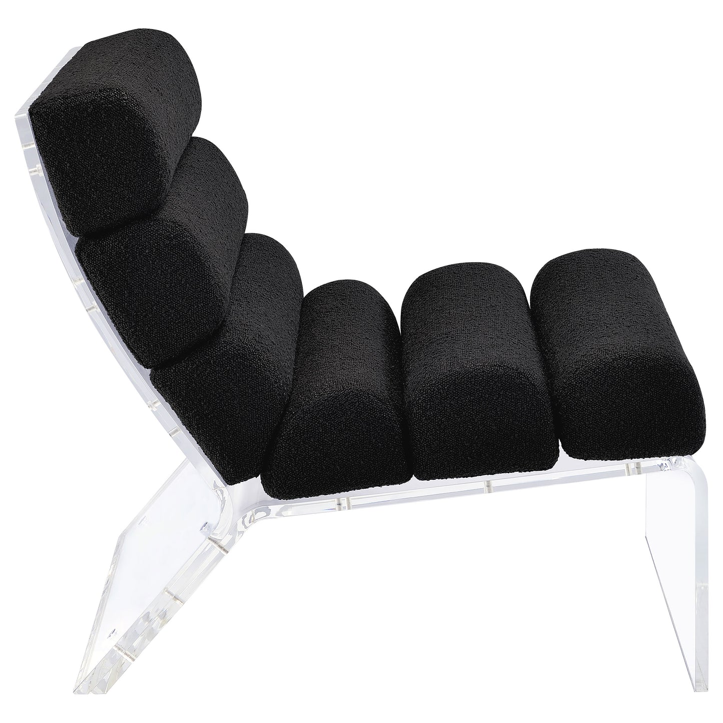 Serreta Boucle Upholstered Armless Acrylic Chair Black