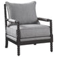 Blanchett Upholstered Bobbin Accent Chair Grey and Black