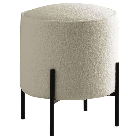 Basye Round Upholstered Ottoman Ivory