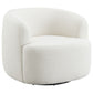 Hudson Faux Sheepskin Upholstered Swivel Chair Natural