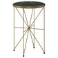 Eliska Round Green Marble Top Accent Side Table Antique Gold