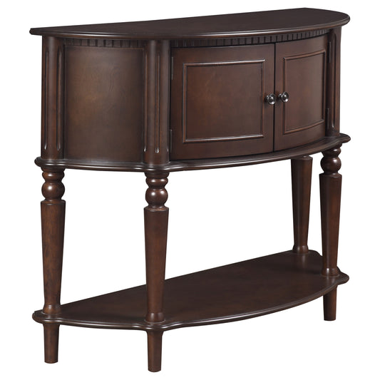 Brenda 2-door Demilune Wood Entryway Console Table Brown