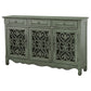 Madeline 3-drawer Scrollwork Accent Cabinet Antique Green