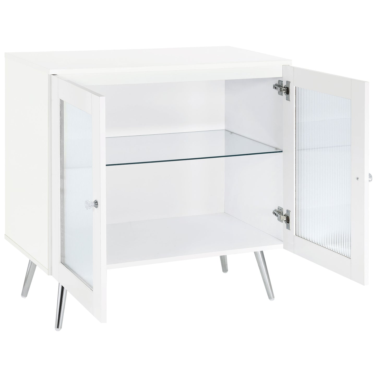 Nieta 2-door Engineered Wood Accent Cabinet White High Gloss