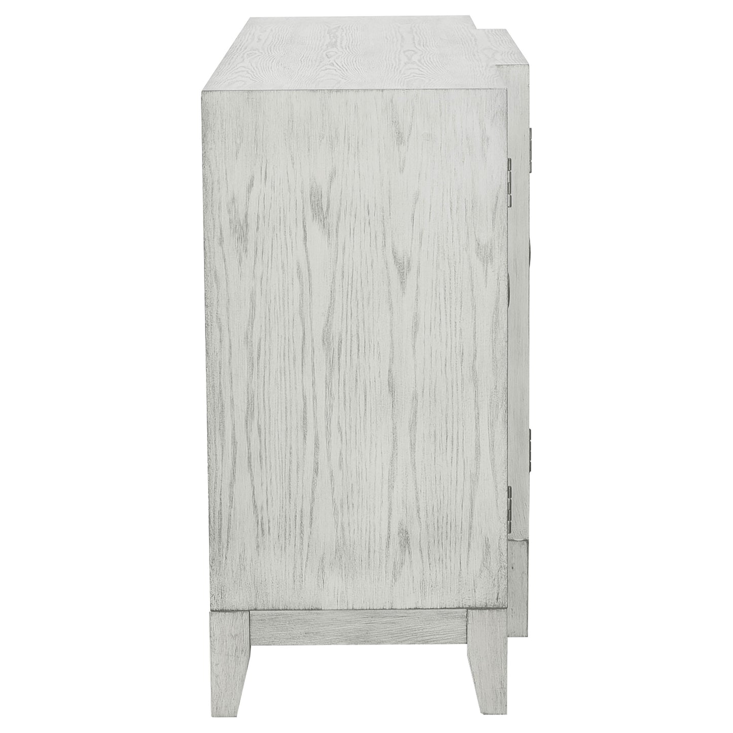 Mckellen 4-door Wood Trellis Accent Cabinet Distressed White