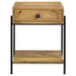 Declan 1-drawer Wood Accent Side Table Natural Mango