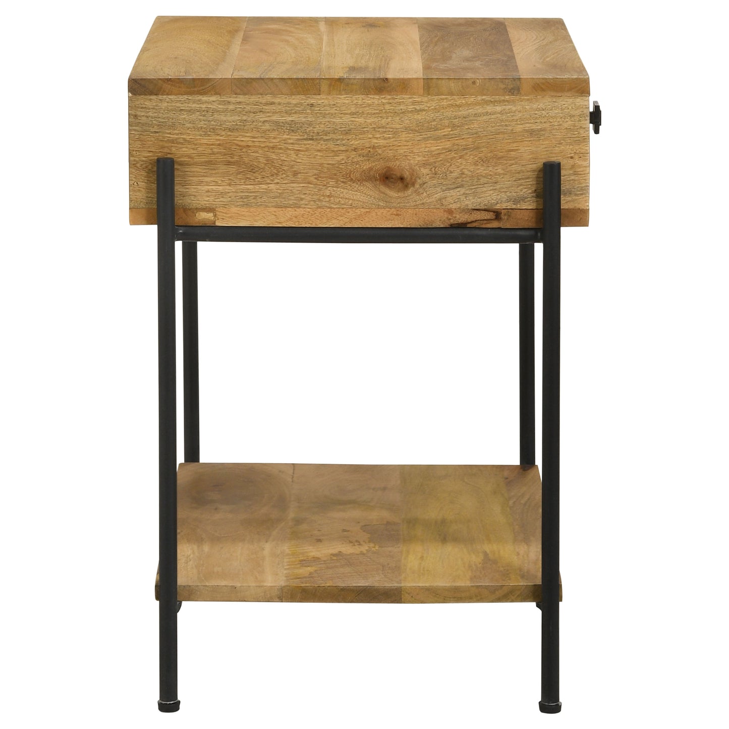 Declan 1-drawer Wood Accent Side Table Natural Mango