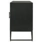 Riddell 4-door Wood Reeding Accent Cabinet Matte Black