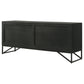 Riddell 4-door Wood Reeding Accent Cabinet Matte Black