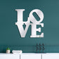 Keiran 40 x 40 Inch LOVE Lettered Wall Mirror Silver